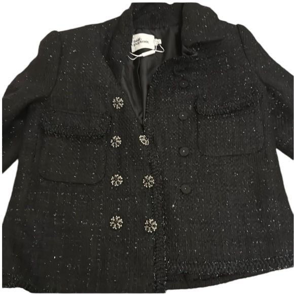 Self Portrait sequin knit blazer black jacket - Picture 1 of 3